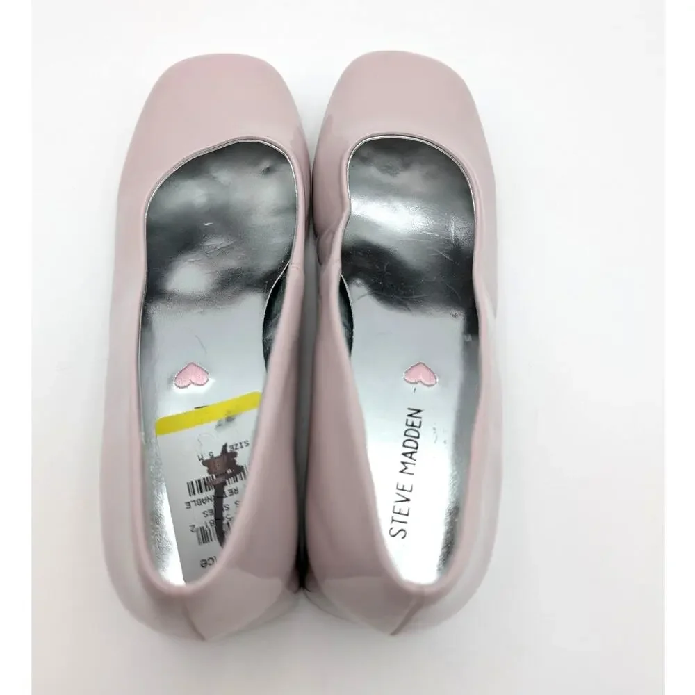 Steve Madden Jenna Block Heel Pump Round Toe Girls Blush Size US5M EU37